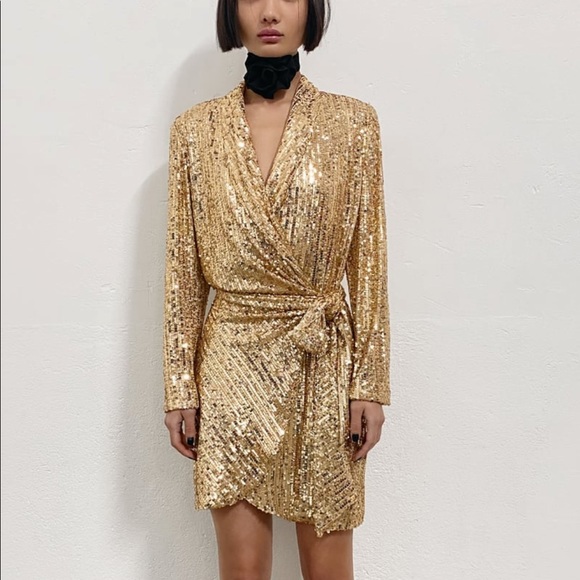 sequin wrap dress zara Zara | Dresses | Zara Sequins Wrap Dress